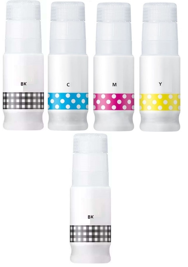 Canon Compatible GI-55 Full Set of Ink Bottles & EXTRA BLACK (2 x Black, /Cyan/Magenta/Yellow)